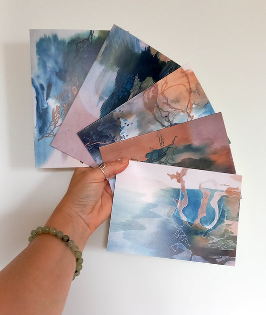 Set of 5 greeting cards - Sea Stories