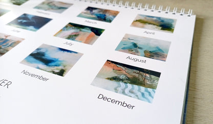 2027 Fine Art Calendar close up of the back cover