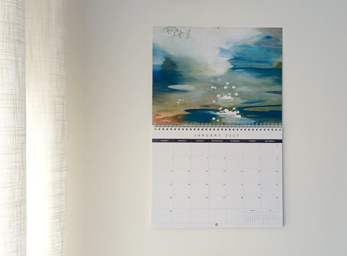 Fine Art Calendar 2027 hanging on the wall_